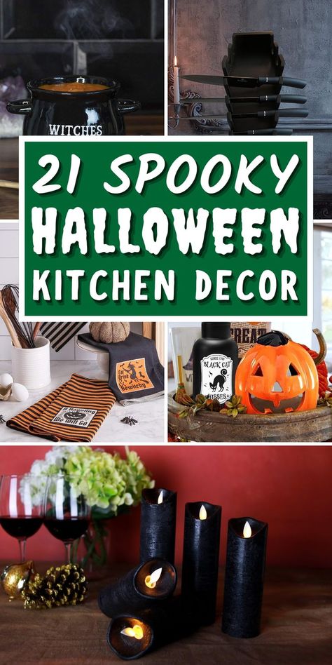 Discover our collection of simple DIY Halloween kitchen decor ideas. Discover bewitching Halloween table settings, Halloween centerpieces to spooky kitchen decorations, you’ll find them all. Get ready to host the most unforgettable Halloween gathering with our Halloween table decorations. These Halloween home decorations will add spookiness to your dining area. Brew some frightful delights with our DIY Halloween decor ideas and enjoy your Halloween party. Must try these DIY fall decor ideas. Kitchen Halloween Decor Ideas, Halloween Kitchen Decor Ideas, Halloween Home Decorations, Halloween Centerpieces, Halloween Table Settings, Spooky Kitchen, Diy Fall Decor Ideas, Halloween Kitchen Decor, Halloween Dishes