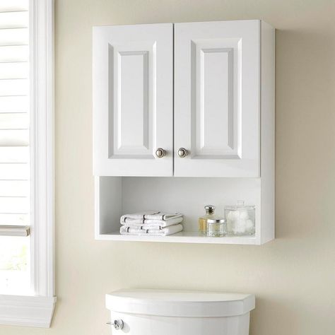 White Over Toilet Cabinet, Bathroom Over Toilet Cabinet, Cabinet On Top Of Toilet, Toilet Topper Cabinet, Small Bathroom Wall Mounted Storage, Wall Mounted Cabinet Bathroom, Medicine Cabinet Above Toilet, Bathroom Cabinets Above Toilet, Bath Wall Cabinet