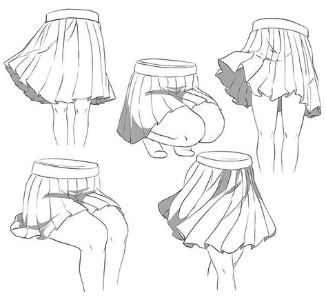 Skirt Drawing, Drawing Anime Bodies, Female Drawing, Drawing Examples, Reference Drawing, 캐릭터 드로잉, Figure Drawing Reference, Anime Drawings Tutorials, Drawing Clothes