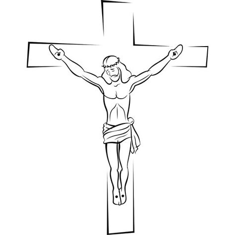 Black Crucifix Drawing Simple Crucifix Drawing, Jesus On The Cross Drawing, Crucifix Drawing, Jesus Crucified, Cross Drawing, Jesus Drawings, Diy Gift Set, Black And White Sketches, Small Drawings