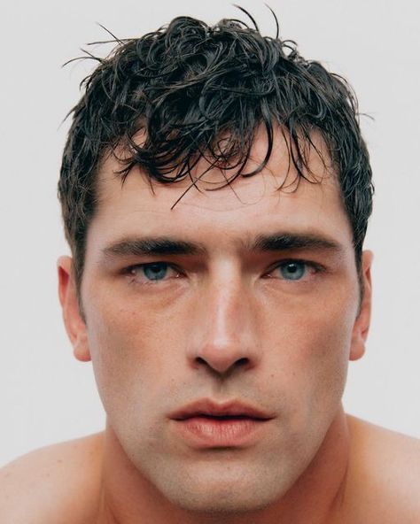 Types Of Faces Shapes, Male Model Face, Big Nose Beauty, Sean O'pry, Blue Eyed Men, Shaggy Short Hair, Unique Faces, Face Photography, Model Face