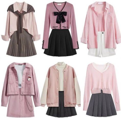 Teen Clothing Ideas, Style Kawaii, Pakaian Feminin, Korean Casual Outfits, Black Outfits, Teen Clothing, Pink Outfits, Kpop Fashion Outfits, Fashion Design Clothes