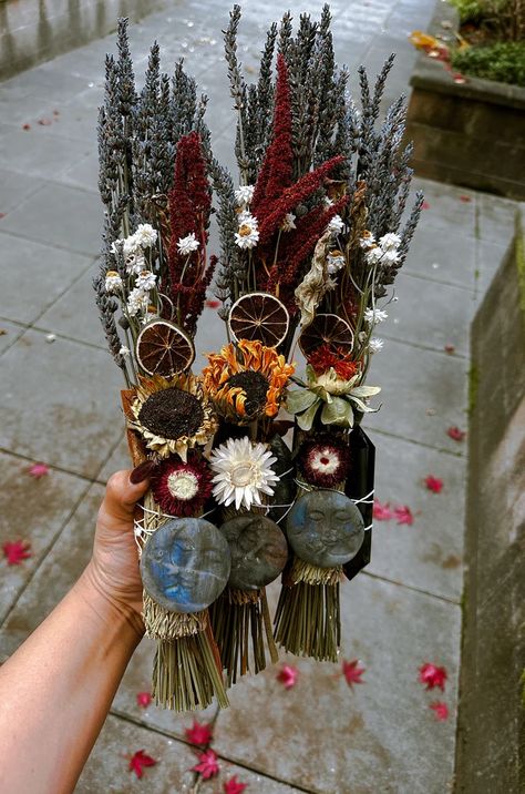 BURNABLE BOUQUETS – Ronniefloweer LLC Boho Witch Wedding, Handfasting Ceremony Decorations, Witchy Wedding Inspiration, Fall Pagan Wedding, Rustic Alternative Wedding, Non Flower Wedding Bouquets, Garden Witch Wedding, Pagan Wedding Ideas Wicca, Wiccan Wedding Decor