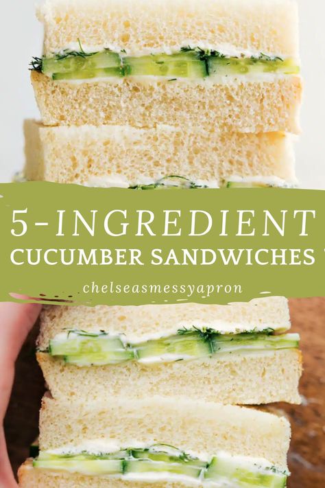 Cucumber Sandwiches with seasoned cream cheese and crisp cucumbers on soft, white bread are perfect for luncheons, tea times, brunches, parties, or showers. Only 5 ingredients! #lunch #best #quick #easy #simple #treat #teatimes #cucumber #sandwiches Cucumber Sandwiches For Tea Party, Cucumber Dill Cream Cheese Sandwiches, Cucumber Sandwiches Without Cream Cheese, Cucumber Mint Sandwiches, The Best Cucumber Sandwiches, Easy Cucumber Sandwiches Simple, Simple Cucumber Sandwiches, Sandwich With Cucumber, Cucumber Sandwiches Southern Living