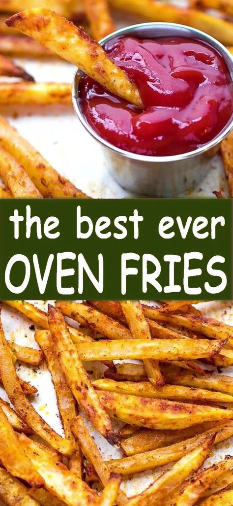 Oven Fries Recipe, Seasoned French Fries, Fries Recipe Oven, Baked Potatoes In The Oven, Oven Baked Potatoes, Potatoes In The Oven, Oven Fries, Seasoned Fries, Homemade Fries