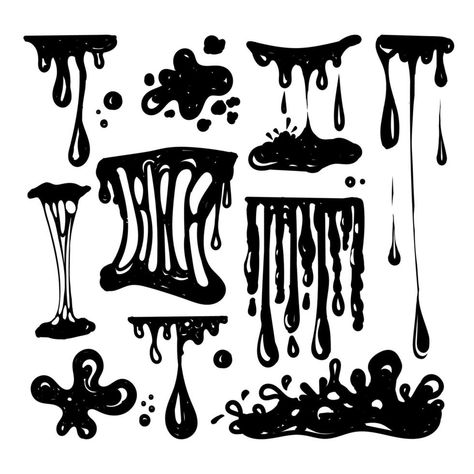 Drip Doodle Art, Slime Effect Drawing, How To Draw Slime Dripping, Drip Illustration Art, Dripping Drawing Ideas, Dripping Effect Drawing, Inktober 2023 Drip, How To Draw Drips, Graffiti Doodles Easy Step By Step