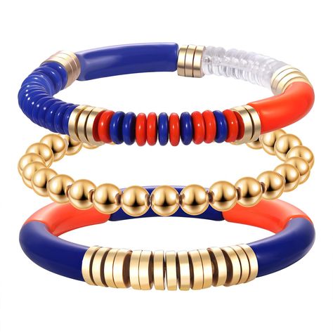 PRICES MAY VARY. Game Day Bracelet for Women:Score a touchdown on game day with this Game Day Bracelet set!Each of these sports bracelets features an distinct acetate orange blue beads style that's comfortable and fits all wrists.Our game day football bracelet are a perfect addition to your Game Day Stack.Whether you rock one beaded bracelet or all three,you'll be ready to cheer for your team in style!Go Team!! Beaded Sports Bracelets:Show your team spirit on game day with these Game day beaded Game Day Bracelets, Football Bead Bracelet, Fan Bracelet, Football Jewelry, Team Bracelets, Football Bracelet, Holiday Bracelets, Sports Bracelet, Gifts For Sports Fans