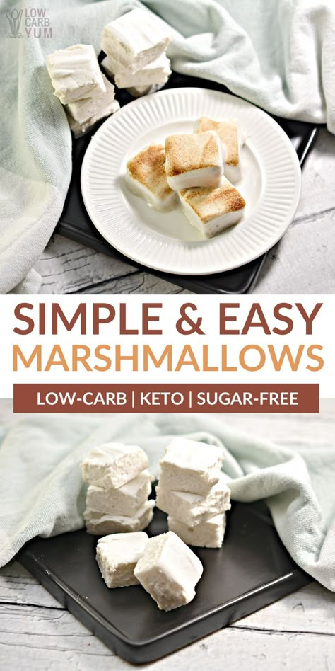 Low Carb Marshmallow Recipe, Keto Marshmallow Cream, Keto Campfire Desserts, Carnivore Marshmallows, Keto Marshmallow Fluff, Keto Marshmallow Recipe, Keto Halloween Treats, 0 Carb Desserts, Optavia Desserts