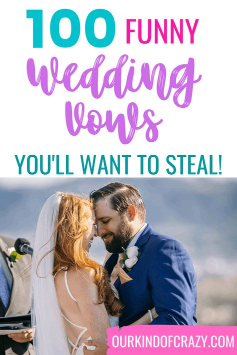 100 Funny Wedding Vows You Can Steal & Tips to Write Your Own Vow Template, Vows For Him, Unique Wedding Vows, Wedding Vowels, Wedding Vows For Him, Wedding Vows Template, Writing Wedding Vows, Wedding Vows Quotes, Wedding Vows For Her