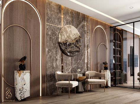 Luxury Wall Panelling Design, Modern Art Deco Interior, Lobby Interior Design, Drawing Room Interior, Living Area Design, Living Hall, Art Deco Interior Design, Hall Interior Design, Luxury Living Room Design