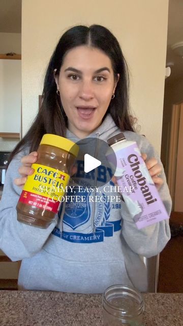 Jordan on Instagram: "This is even better than the brown sugar one I made. Seriously it’s so good, you HAVE to try it!  . . . . . #coffeerecipe #coffeeathome #momof2 #budgetfriendly #budgetcoffee #instantcoffee" Cafe Bustelo Iced Coffee Recipe, Cafe Bustelo Recipe, Cafe Bustelo Iced Coffee, Cafe Bustelo Instant Espresso Recipe, Instant Coffee Smoothie, Coffee Measurements, Instant Coffee Recipes, Coffee To Water Ratio, Cafe Bustelo