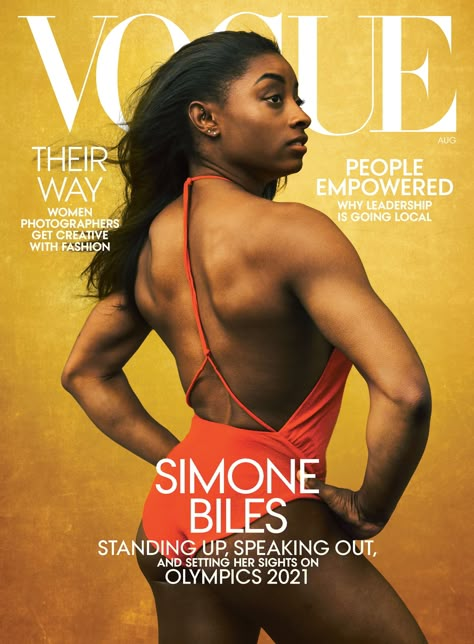 Simone Biles Talks Body Image and Mental Health in Vogue | POPSUGAR Fitness Fitness Magazine Cover, Simon Biles, Black Gymnast, Vogue Lifestyle, Magazine Wallpaper, Jordan Chiles, Usa Gymnastics, 2020 Olympics, Annie Leibovitz