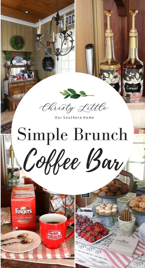 Coffee Bar Breakfast Party, Coffee Bar Brunch Ideas, Coffee Bar Shower Brunch, Coffee Gathering Ideas, Coffee Bar For Brunch, How To Host A Coffee Party, Brunch Coffee Bar Ideas, Coffee Brunch Aesthetic, Coffee Brunch Ideas