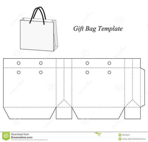 Shopping Bag Template, Paper Bag Template, Gift Bag Templates, Templat Kotak, Diy Paper Bag, Pola Kotak, Tas Mini, Bag Template, Paper Box Template