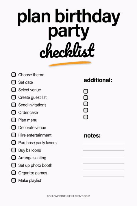 Change Address Checklist, Prom Planning Checklist, Plan Birthday Party, Engagement Party Checklist, Event Space Business, 21st Birthday Party Decor, Birthday Party Planning Checklist, Remodeling Checklist, Class Reunion Planning