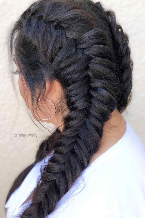 Dutch Fishtail Braid, Braids Step By Step, Fishtail French Braid, Fishtail Braid Hairstyles, Braiding Your Own Hair, French Braid Hairstyles, Fishtail Braid, Braid Tutorial, Easy Braids