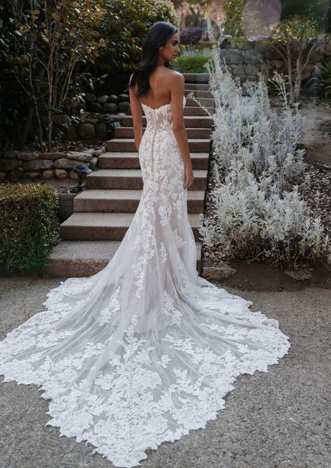 Allure Bridals 9903 Wedding Dress | The Wedding Shoppe Fitted Wedding Dresses Lace, Mermaid A Line Wedding Dress, Romantic Fitted Wedding Dress, Wedding Dress Hourglass Body Types, Timeless Wedding Dress Lace, Strapless Fit And Flare Wedding Dress, Strapless Lace Wedding Dress Sweetheart, Tight Fitting Wedding Dresses, Lace Fit And Flare Wedding Dress