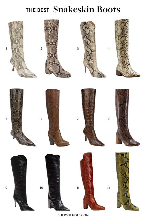 Snakeskin Boots Snake Skin Tall Boots, Snake Skin Knee Boots, Snake Skin Brown Boots, Crocodile Skin Boots, Knee High Snakeskin Boots Outfit, Brown Snake Skin Boots Outfit, Tall Snakeskin Boots Outfit, Snakeskin Boots Outfit Fall, Brown Snakeskin Boots Outfit