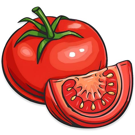 Drawing Of A Tomato, Vegetable Doodle Art, Draw Tomato, Tomatoes Drawing, Tomatoes Illustration, Tomato Cartoon, Tomato Clipart, Cartoon Tomato, Tomato Illustration