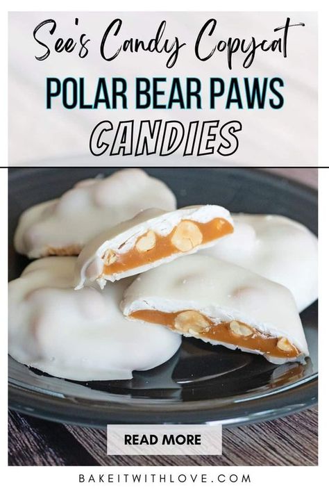 Polar Bear Claws Candy, Polar Bear Paws Candy, Decorating Biscuits, Polar Bear Paws, Fudge Truffles, Cake Chart, Polar Bear Paw, Christmas Candy Easy, Christmas Sampler