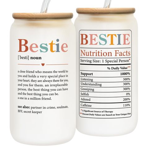 PRICES MAY VARY. BEST FRIEND GIFTS FOR WOMEN: Express your heartfelt love and deep-seated gratitude to your cherished friends with our Friendship Cup Can Glass. She will undoubtedly be taken aback and filled with delight upon unboxing this. Suitable for best friend gifts, bestie gifts for women, gifts for best friend, gift for best friend woman, friendship gifts, bff gifts for women, best friend gifts for women unique, thoughtful best friend gifts... GIFTS FOR FRIENDS FEMALE ON ANY OCCASION: Thi Friends Female, Best Friend Birthday Gifts, Diy Best Friend Gifts, Gifts For Best Friend, Bestie Birthday, Birthday Basket, Women Friendship, Cute Birthday Ideas, Cute Gifts For Friends