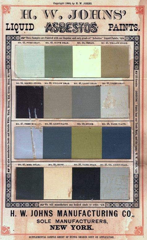 Shades of the past: Victorian house paint color sample cards - Click Americana 1910 Interior Paint Colors, Victorian Color Palette, Victorian Paint Colors, Victorian Homes Interior, Historic Paint Colours, Garden Victorian, Victorian House Colors, Dollhouse Plans, Paint Sample Cards