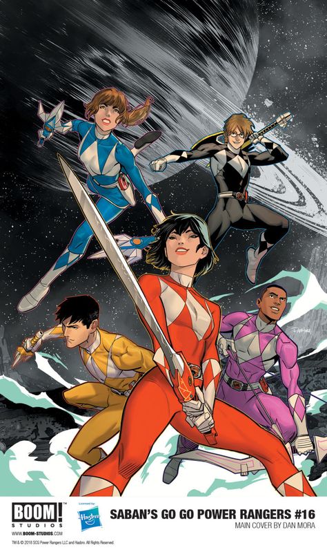 Original Power Rangers Are Swapping Colors and Weapons  A new comic book cover for Sabans Go Go Power Rangers series published by BOOM! Studios shows the original five Mighty Morphin Power Rangers with swapped colors and weapons.  Take a look:   Art by Dan Mora. (BOOM! Studios)  As you can see Trini is now the Red Ranger wielding the Power Sword Jason is the Yellow Ranger with the Power Daggers Billy is Black Ranger with the Power Axe Kimberly is the Blue Ranger with the Power Lance and Zack is Power Rangers, Mighty Morphin Power Rangers, Power Rangers Dino, Power Rangers Comic, Power Rangers Art, Go Go Power Rangers, Power Rangers Fan Art, All Power Rangers, Original Power Rangers