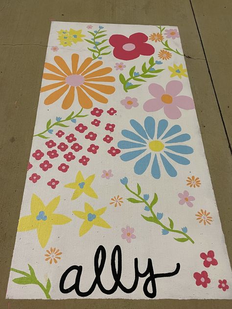 Senior Parking Space Ideas Butterfly, Senior Tile Painting Ideas, Senior Parking Spaces Floral, Ceiling Tile Art School, Senior Parking Spots Flowers, School Ceiling Tile Ideas, Painting Parking Spots Ideas, Floral Parking Spot Painting, Ceiling Tile Ideas Painting School Senior