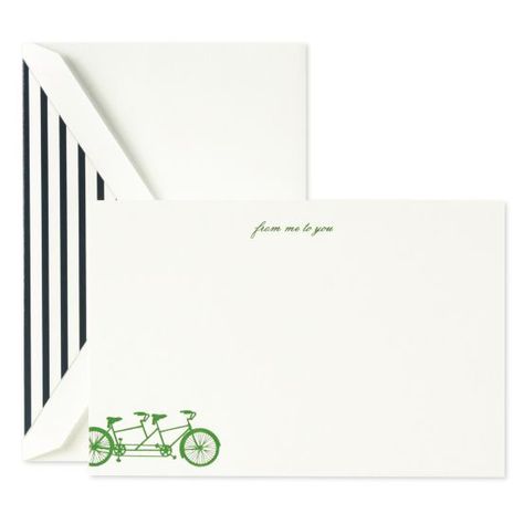 even bad news would be a bit easier to take on stationary like this. Kate Spade Stationary, Letter Stationary, Monogram Stationary, Typed Quotes, Work Fun, Writing Letters, Fine Stationery, Vintage Bicycle, Envelope Liner