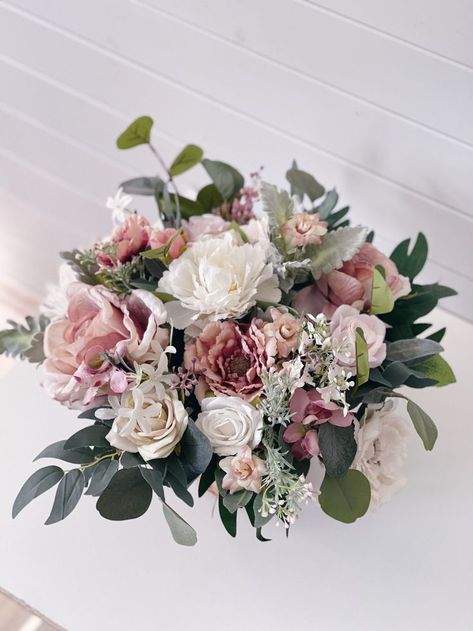 Dusty Rose Wedding Bouquet, Navy Wedding Bouquet, White Peonies Bouquet, Mauve Wedding, Bridal Bouquet Pink, Silk Wedding Bouquets, Green Bouquet, Dusty Rose Wedding, Rose Wedding Bouquet