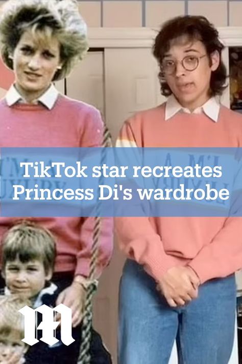 A di-hard royal fan has gone viral on TikTok with a video showcasing his lookalike Princess Diana wardrobe. Retail worker Kaden Luna, 20, from Austin, Texas, became obsessed with Diana after watching Netflix series The Crown and set about recreating some of her most famous looks. Retail Worker, Viral On Tiktok, Tiktok Star, Netflix Series, Princess Of Wales, Look Alike, Prince William, Princess Diana, Austin Texas