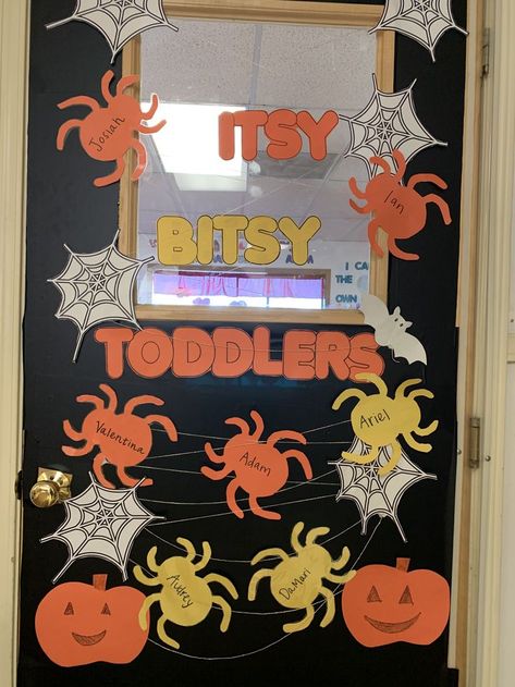 Classroom Door Ideas Holiday, Preschool Fall Decor, Classroom Themes Daycare Fall, Welcome Signs For Classroom Door, Classroom Themes Daycare Ideas, Fall Preschool Room Decor, October Window Display Classroom, Two Year Old Classroom Door Ideas, Daycare Fall Decorations