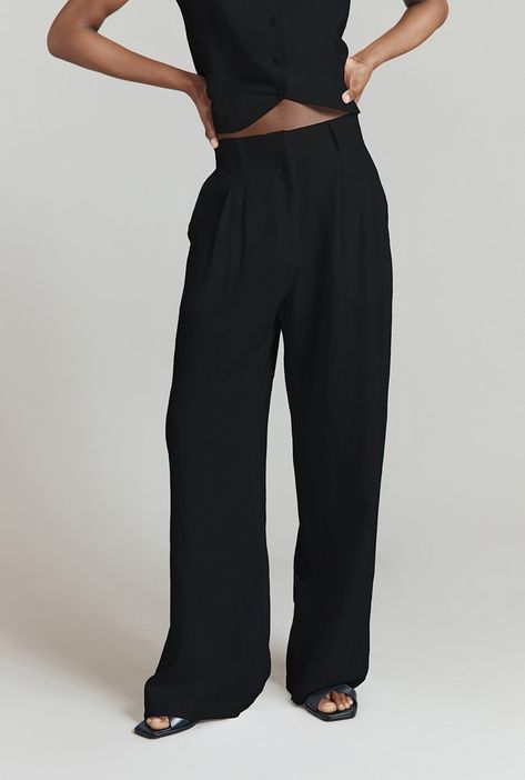 Rosie Black Linen Wide Leg Trouser | Ghost London Black Linen Trousers, Skirts And Tops, Get Summer Ready, Trousers Wide Leg, Pear Body, Work Fits, Pear Body Shape, Boho Dresses, White Company