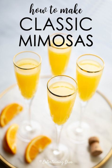 How To Make Mimosas Champagne, How To Make Mimosas Recipes Orange Juice, How To Make A Mimosa Orange Juice, Easter Mimosa Recipe, Mimosa Recipe Champagne, Best Mimosas, Mimosa Recipe Easy, Champagne And Orange Juice, Prosecco And Orange Juice