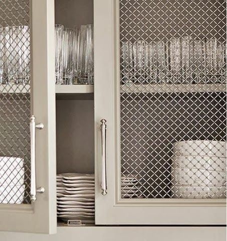 mesh front kitchen cabinets - Google Search Mesh Cabinet, Kitchen Cabinets Upgrade, Cabinet With Glass Doors, Cabinet Faces, Refacing Kitchen Cabinets, Cabinet Glass, New Kitchen Cabinets, Kitchen Cabinet Doors, Diy Kitchen Cabinets