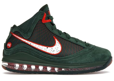 Men's Nike LeBron 7 Florida A&M University Sneakers in Gorge Green/White/Team Orange Lebron 7, Lebron James Shoes, Team Orange, Adidas Crazy, Hot Sneakers, Nike Lebron, Nike Fashion, Nike Air Max 90, Green Man