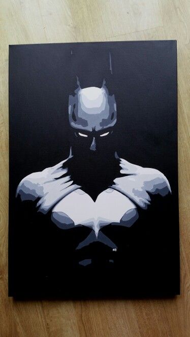 Cool Batman Drawings, Cool Batman Painting, Batman Acrylic Painting, Painting Ideas On Canvas For Men, Batman Painting Easy, Batman Art Painting, Batman Canvas Painting, Batman Pop Art, Batman Painting