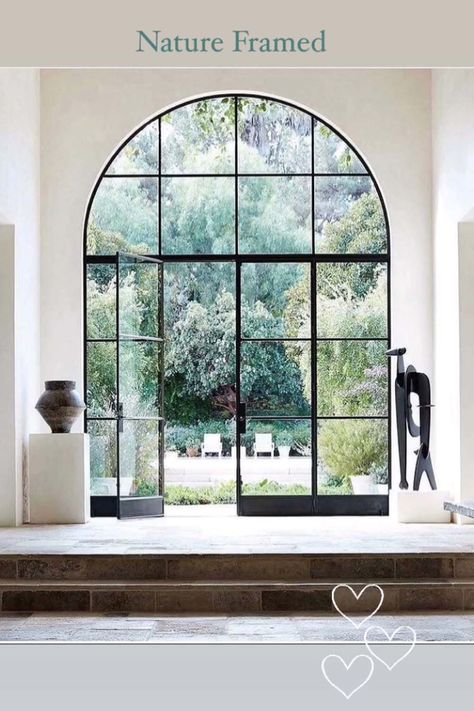 Classy Homes, Atelier Am, Big Doors, Lan Can, Williams Sonoma Home, Windows Exterior, Arched Windows, Window Frames, Steel Doors