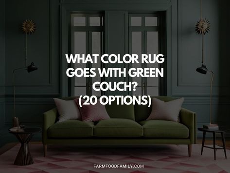 Green is such a versatile color. It can be used in so many different ways, and it looks great with so many different things. In this blog post, we will be discussing what color rug goes best with a green couch. There are several factors that you will need to take into account when making your decision, including the style of your home and the other colors that are present in the room. Rug To Go With Green Couch, Carpets For Green Sofa, Rug For Green Couch Living Rooms, Rugs That Go With Green Couch, Rugs With Green Couch, Rug For Green Couch, Green Couch Aesthetic, Dark Green Couches, Olive Green Couches