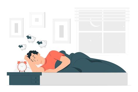 Insomnia concept illustration Free Vecto... | Free Vector #Freepik #freevector #insecurity #mental #mental-health #people-sleeping Owl Background, Insomnia Causes, Illustration Story, Sleep Funny, Dream Symbols, Concept Illustration, Trying To Sleep, Best Gym, Improve Sleep