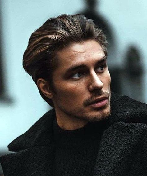 Long Slicked Back Flow Slicked Hair Men, Mens Slicked Back Hairstyles, Slick Back Haircut, Hockey Hair, Johnny Edlind, Swept Back Hair, Mens Hairstyles Medium, Mens Hairstyles Thick Hair, Wavy Hair Men