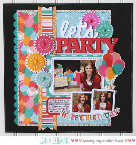 Let's Party Birthday Scrapbook Layouts, Birthday Scrapbook Pages, Scrapbook Party, Paper Bag Scrapbook, Beautiful Scrapbook Layouts, Park Birthday, Birthday Scrapbook, Kids Scrapbook, Scrapbook Sketches