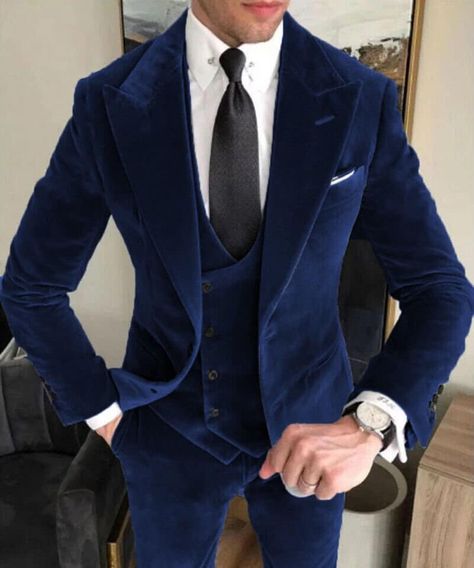 Blue Velvet Coat Men, Dark Blue Velvet, Formal Fashion, Stylish Suit, Velvet Coat, Body Measurement, Tweed Suits, Fashion Suits, Vest Coat