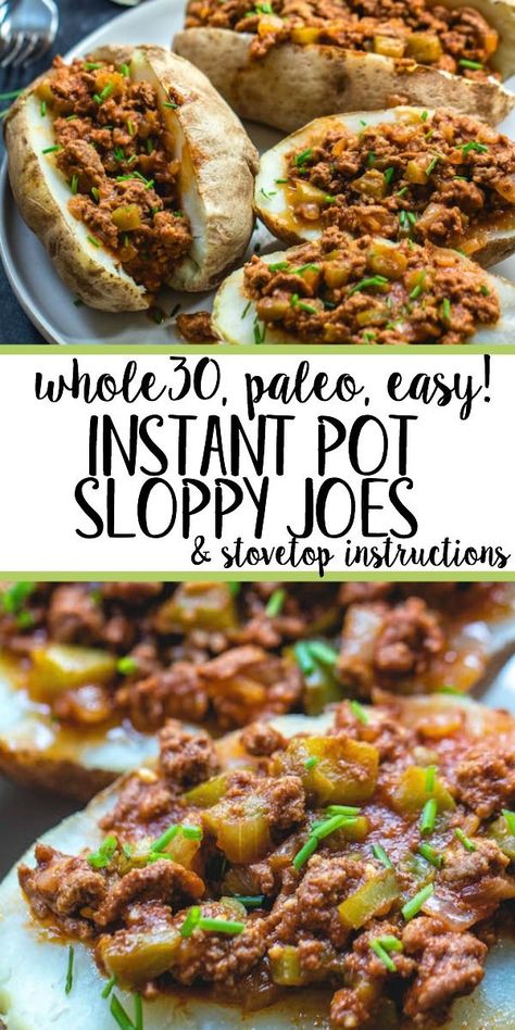 Instant Pot Sloppy Joes, Whole30 Beef Recipes, Whole30 Instant Pot, Whole30 Beef, Paleo Menu, Sloppy Joes Recipe, Freezer Meal, Sloppy Joe, Beef Recipe