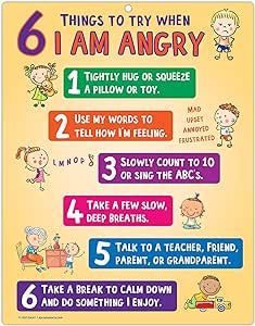 ZOCO - Behavior Management Chart for Home and School - Kids Anger Control Strategies - Calm Down, Coping Corner Classroom Chart - Laminated with Magnets, 8.5 x 11 inches Behavior Management Chart, Anger Control, Anger Management Strategies, School Nurse Office, Emotions Posters, Classroom Charts, How To Control Anger, Calm Down Corner, Behaviour Chart