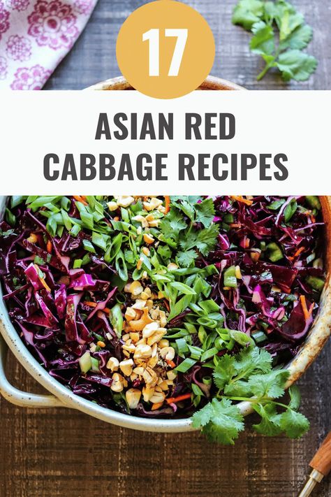 Red Cabbage Salad Recipes, Sauteed Red Cabbage, Asian Quinoa Salad, Miso Ginger Dressing, Old Dishes, Cabbage Side Dish, Red Lettuce, Pickled Red Cabbage, Red Cabbage Recipes