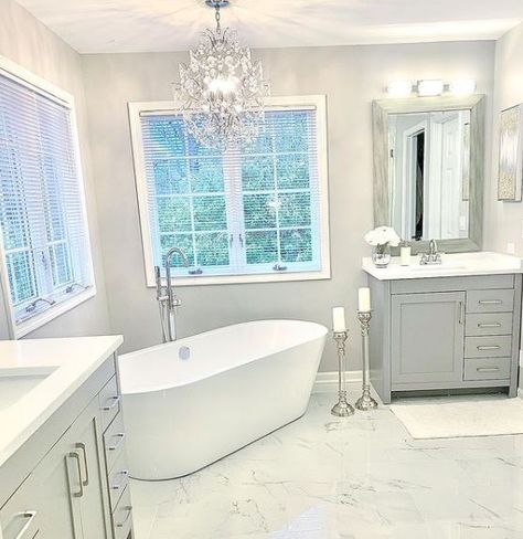 Find out why we think a freestanding bathtub can change your life! Freestanding Bathtub Angled, Kitty Corner Free Standing Tub, Bathtub In Center Of Bathroom, Free Standing Master Bathtub, Stand Alone Jacuzzi Bath Tub, Freestanding Tub Next To Toilet, Free Standing Bath Tub Angled, Master Bathrooms With Corner Tubs, Tub In Corner Of Bathroom