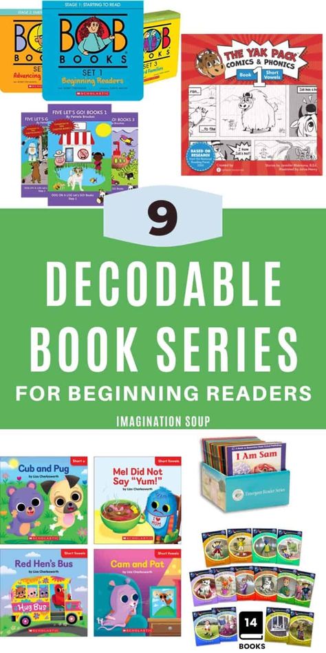 Decodable Books for Beginning Readers - Imagination Soup Teaching Reading Skills, Books For Beginning Readers, Easy Chapter Books, Bob Books, Decodable Books, Decodable Readers, Kid Books, Writing Lesson Plans, Beginner Reader