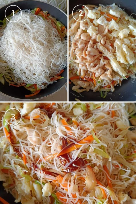 Chicken Mei Fun - Spoons Of Flavor Chow Mei Fun Recipe Chinese Food, Mai Fun Noodles Recipe, Mei Fun Noodles Recipe, Chicken Mei Fun Recipe, Vegetable Mei Fun Recipe, Chicken Mei Fun, Mei Fun Recipe, Mei Fun Noodles, Chow Mei Fun