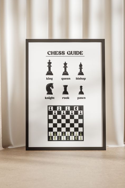 Looking for a Minimalist Gift? Try this Print: Minimalist Guide of Chess Pieces! Perfect to decor the kichen, this Design fits perfectly in every room: Entryway, Living room or the office. Print at home, at your local store or order online! Easy and fast. • NOTE: This is a Digital Product. No physical product will be shipped. INSTANT DOWNLOAD ↓ You will receive: • 5 PDF files in 5 different aspect ratios Chess Notes, Preschool Weather Chart, Minimalist Guide, Chess Guide, Chess Poster, Preschool Weather, Horse Collection, Minimal Poster, Entryway Living Room